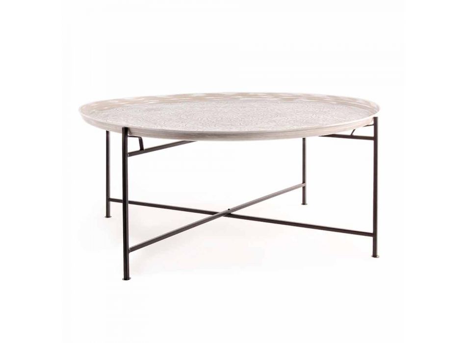 Homemotion Sofabord med rund top og stålbase - Tullio Viadurini