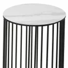 Sofabord med rund keramisk top fremstillet i Italien - Montebianco Viadurini