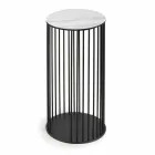 Sofabord med rund keramisk top fremstillet i Italien - Montebianco Viadurini