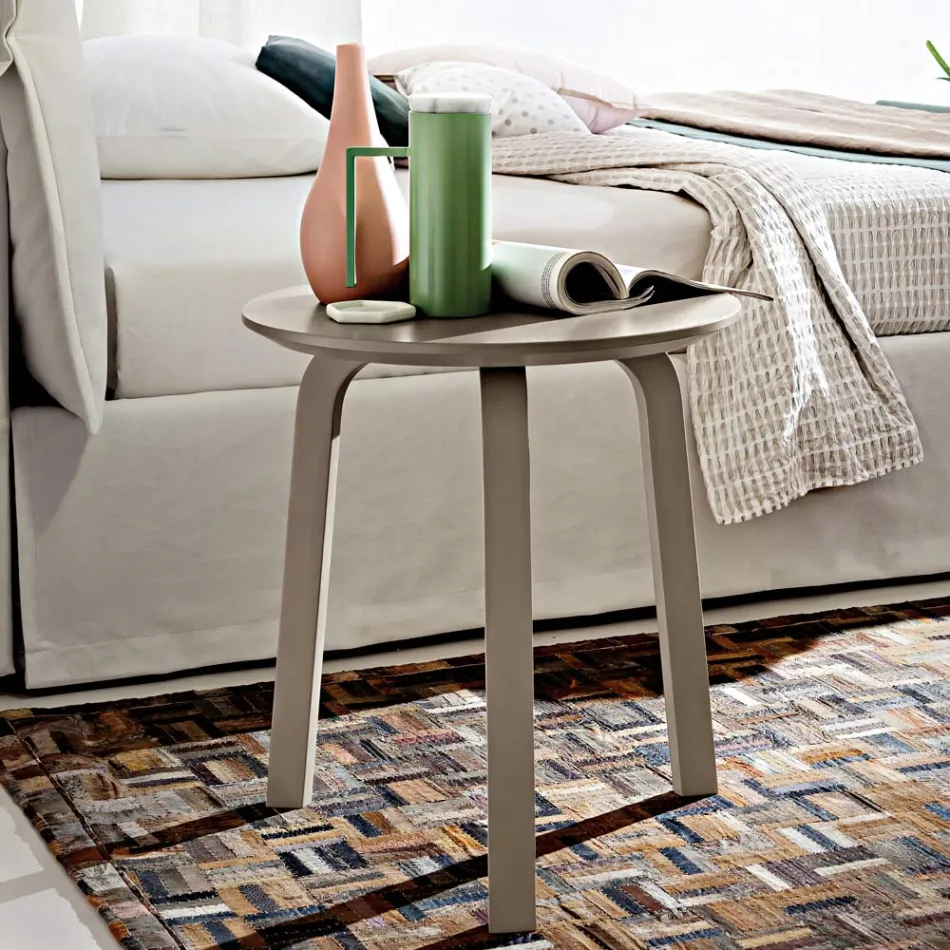 Sofabord til stuen med rund, lakeret MDF-plade fremstillet i Italien, Precious - Tobiko Viadurini