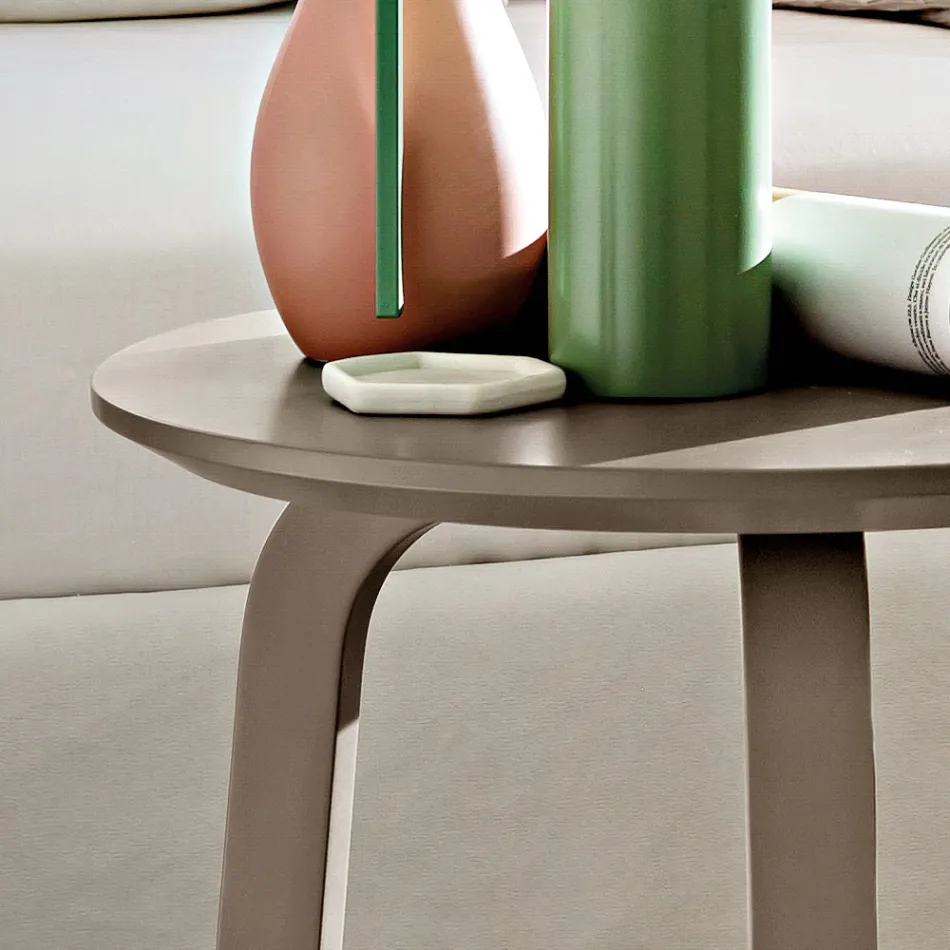 Sofabord til stuen med rund, lakeret MDF-plade fremstillet i Italien, Precious - Tobiko Viadurini