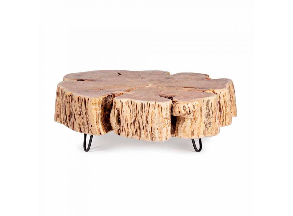 Homemotion Sofabord med formet top i akacietræ - Nabucco Viadurini