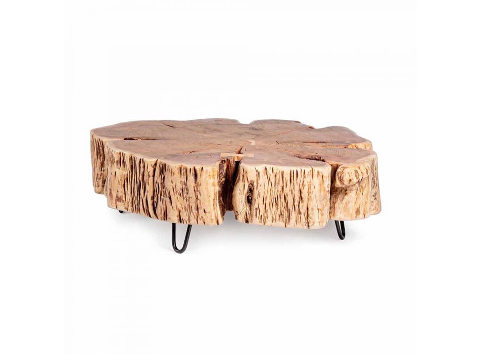 Homemotion Sofabord med formet top i akacietræ - Nabucco Viadurini