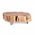 Homemotion Sofabord med formet top i akacietræ - Nabucco
