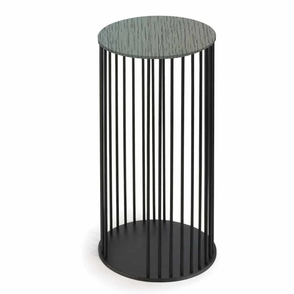 Sofabord med rund træplade Fremstillet i Italien - Montebianco Viadurini