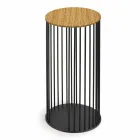 Sofabord med rund træplade Fremstillet i Italien - Montebianco Viadurini