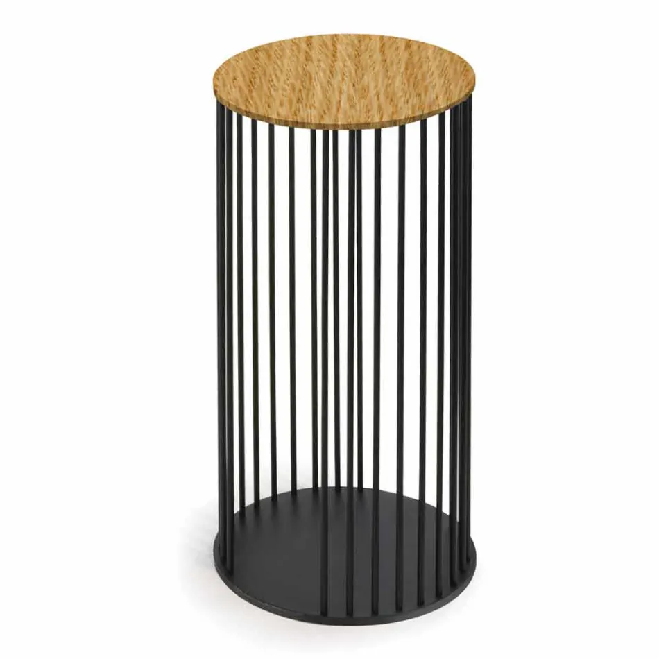 Sofabord med rund træplade Fremstillet i Italien - Montebianco Viadurini