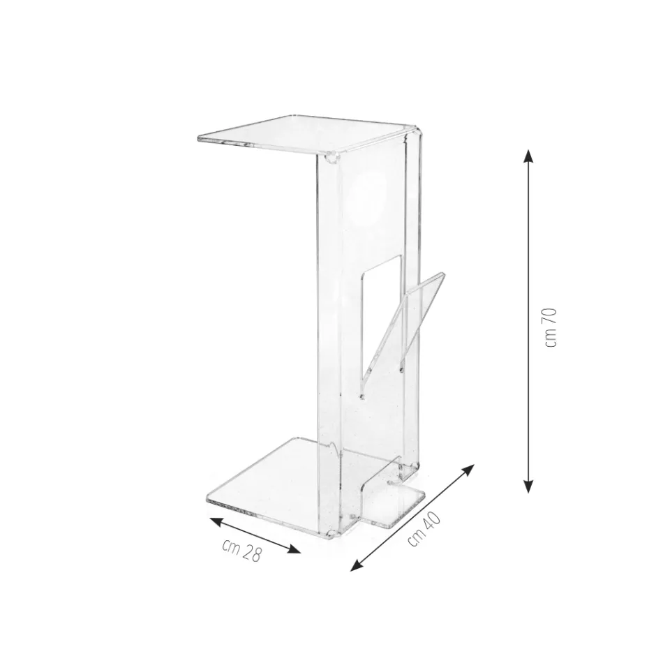 Sofabord med plexiglas magasinstativ Lavet i Italien - Belle Viadurini