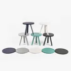 Design Sofabord med runde top og ben af massivt træ - Salerno Viadurini