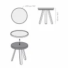 Design Sofabord med runde top og ben af massivt træ - Salerno Viadurini