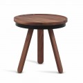 Design Sofabord med runde top og ben af massivt træ - Salerno