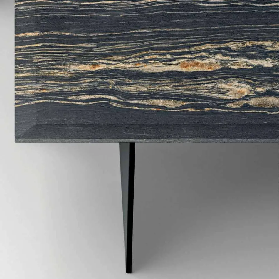 Design sofabord i marmor med glasbase fremstillet i Italien - Molino Viadurini