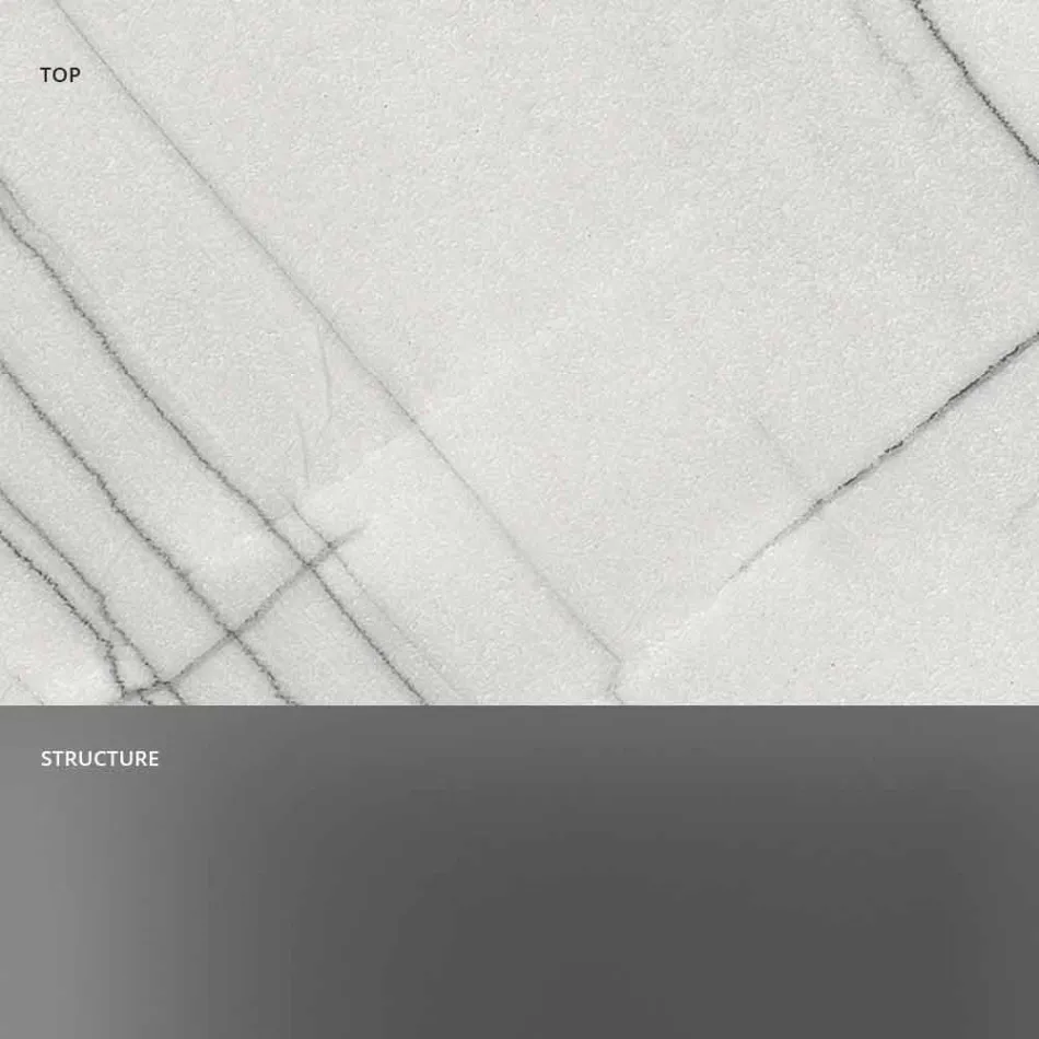 Design sofabord i marmor med glasbase fremstillet i Italien - Molino Viadurini