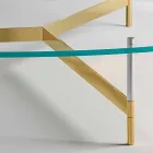 Design sofabord i glas med metalbase fremstillet i Italien - Cinci Viadurini