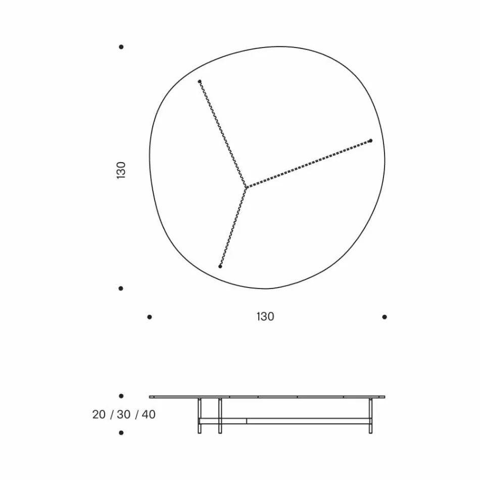 Design sofabord i glas med metalbase fremstillet i Italien - Cinci Viadurini
