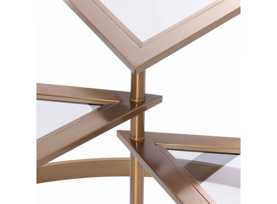 Design sofabord i glas med detaljer i messingfinish - Carpi Viadurini