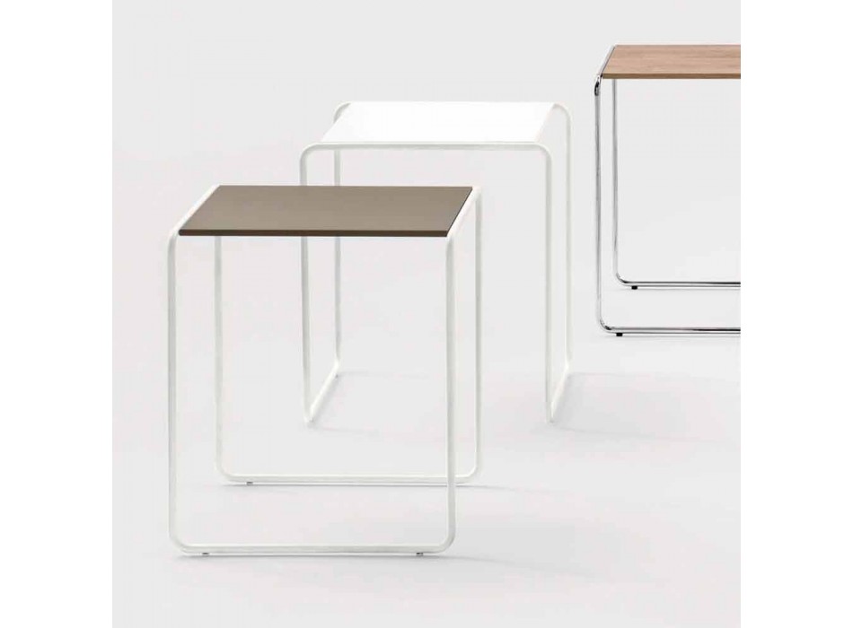 Sofabord i moderne design i metal og melamin - Taddeo Viadurini