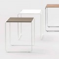 Moderne stue bord af design i melamin træ og metal - Taddeo
