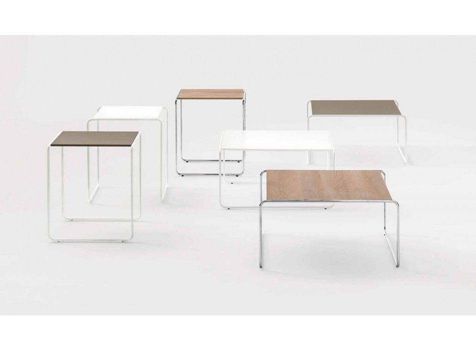 Sofabord i moderne design i metal og melamin - Taddeo Viadurini