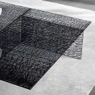 Design Sofabord Ekstralt dekoreret glas fremstillet i Italien - Sestola Viadurini