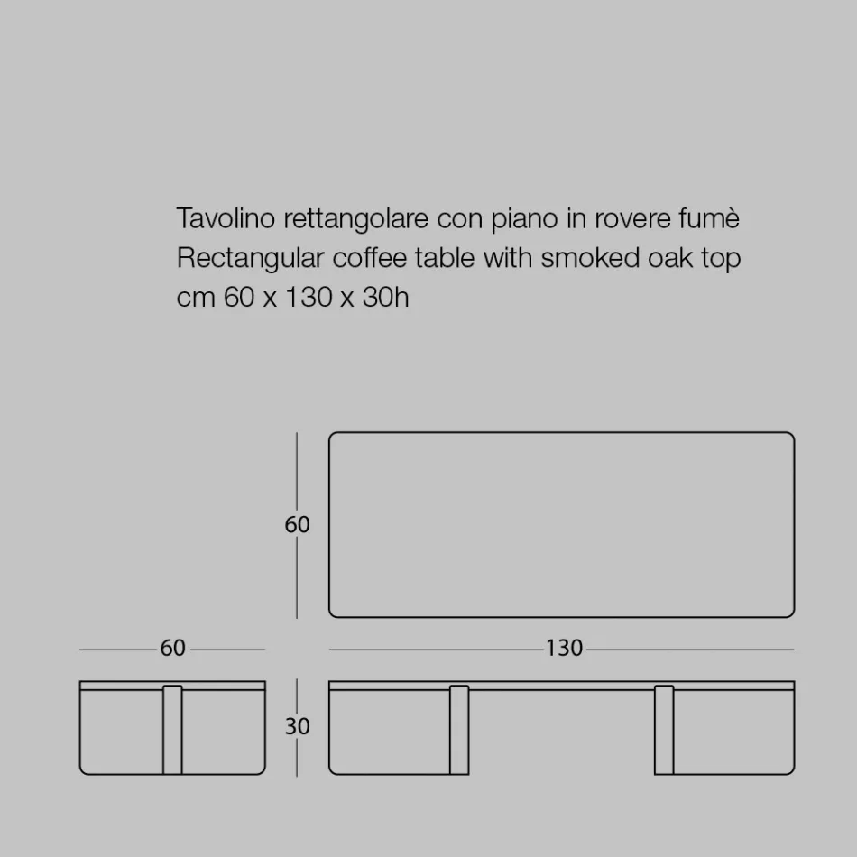 Luksus sofabord i farvet metal og træplade - Anacleto Viadurini