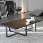 Luksus sofabord i farvet metal og træplade - Anacleto Viadurini