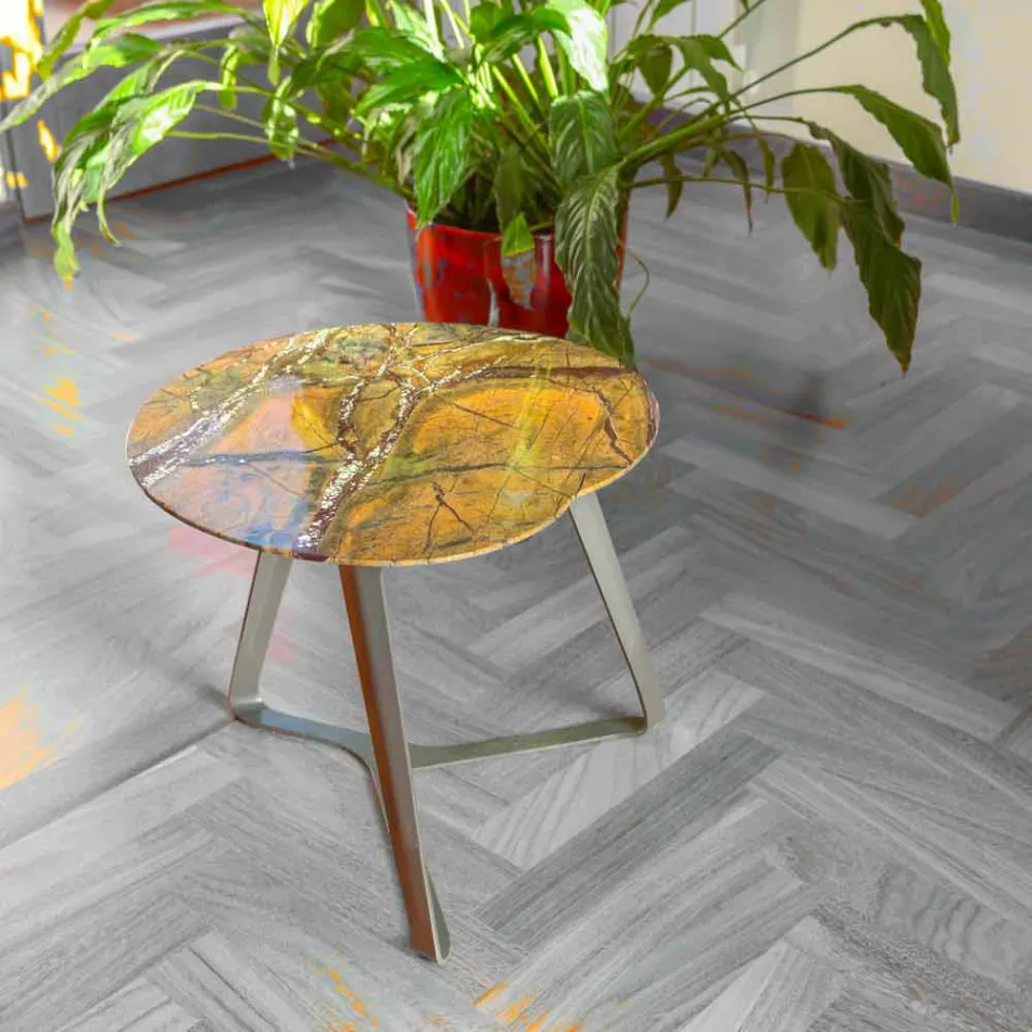 Sofabord håndlavet i marmor og stål fremstillet i Italien - Prince Viadurini