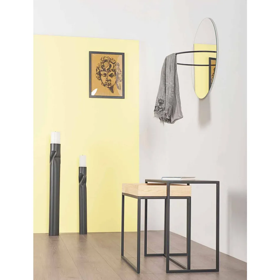 Stål sofabord med askebakke fremstillet i Italien - blonder Viadurini