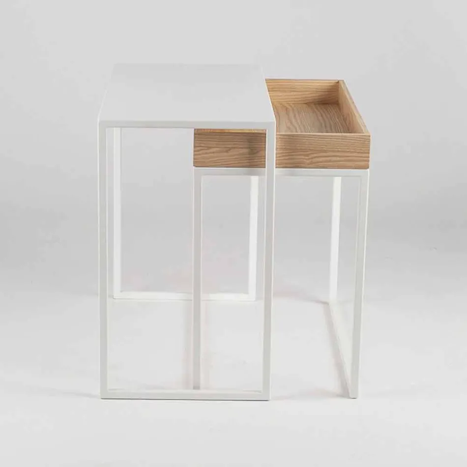 Stål sofabord med askebakke fremstillet i Italien - blonder Viadurini