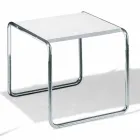 Sofabord i forkromet stål med lamineret top lavet i Italien - Ariete Viadurini