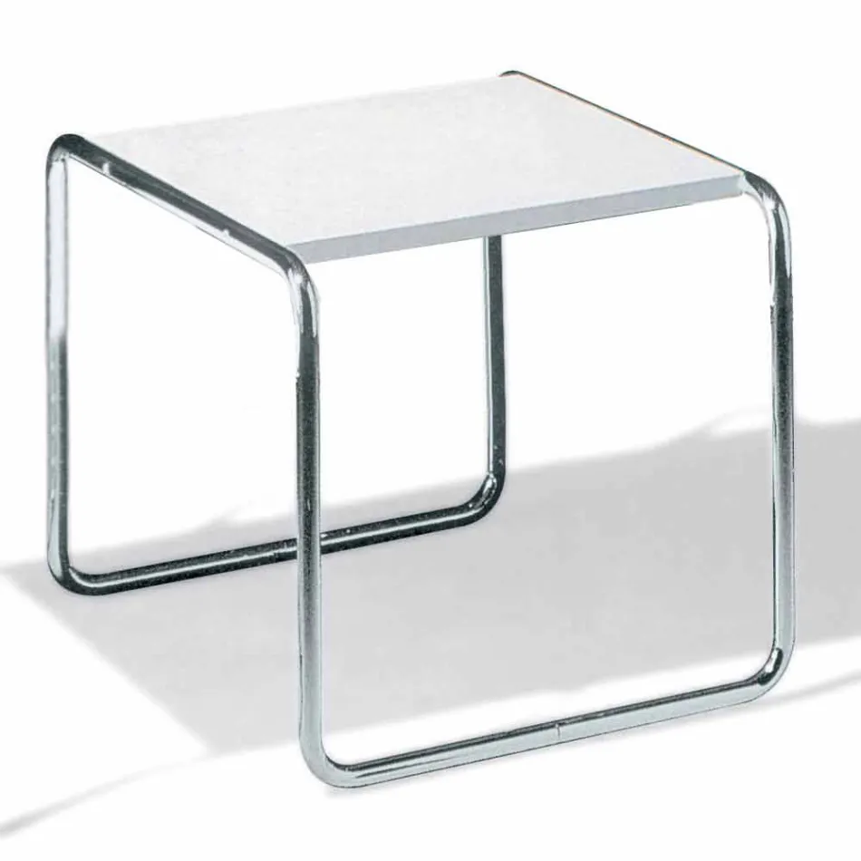 Sofabord i forkromet stål med lamineret top lavet i Italien - Ariete Viadurini