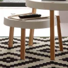 Sofabord i bøg med top i hvid Pineto polypropylen Viadurini