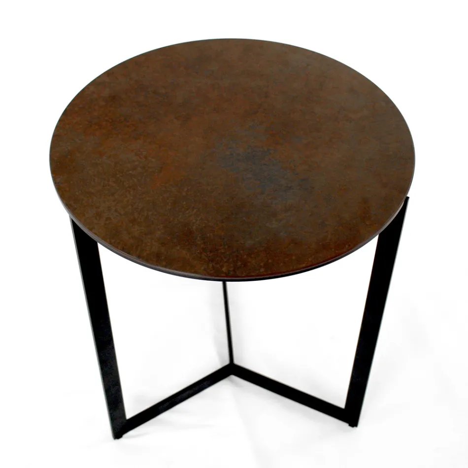 Sofabord i stentøj med stålunderlag Fremstillet i Italien - Aspira Viadurini