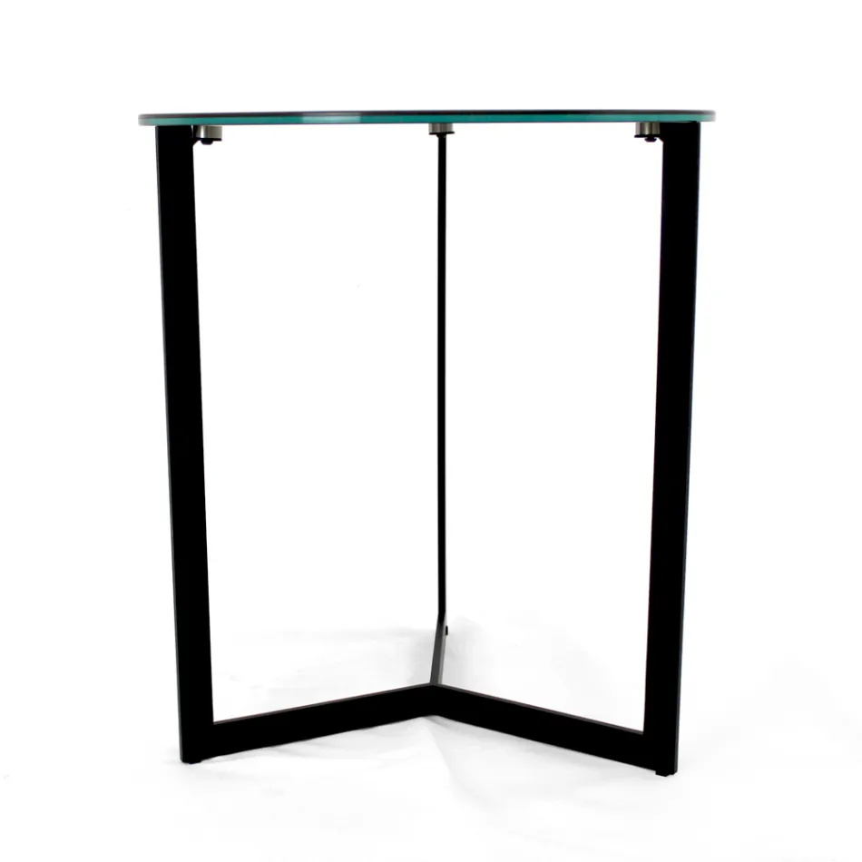 Sofabord i stentøj med stålunderlag Fremstillet i Italien - Aspira Viadurini