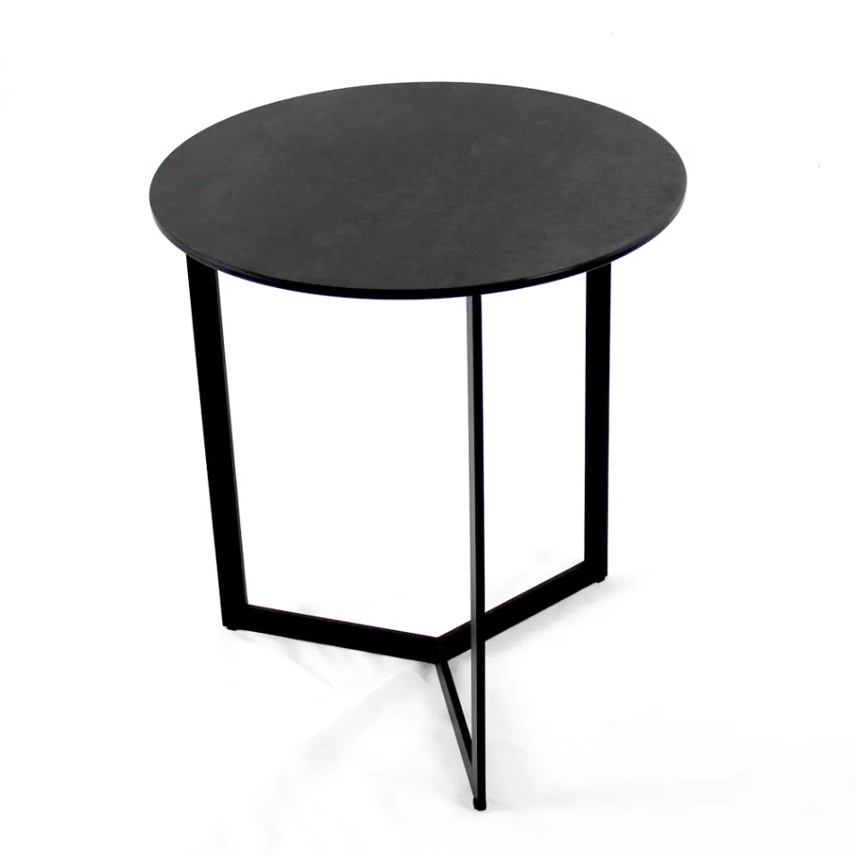 Sofabord i stentøj med stålunderlag Fremstillet i Italien - Aspira Viadurini