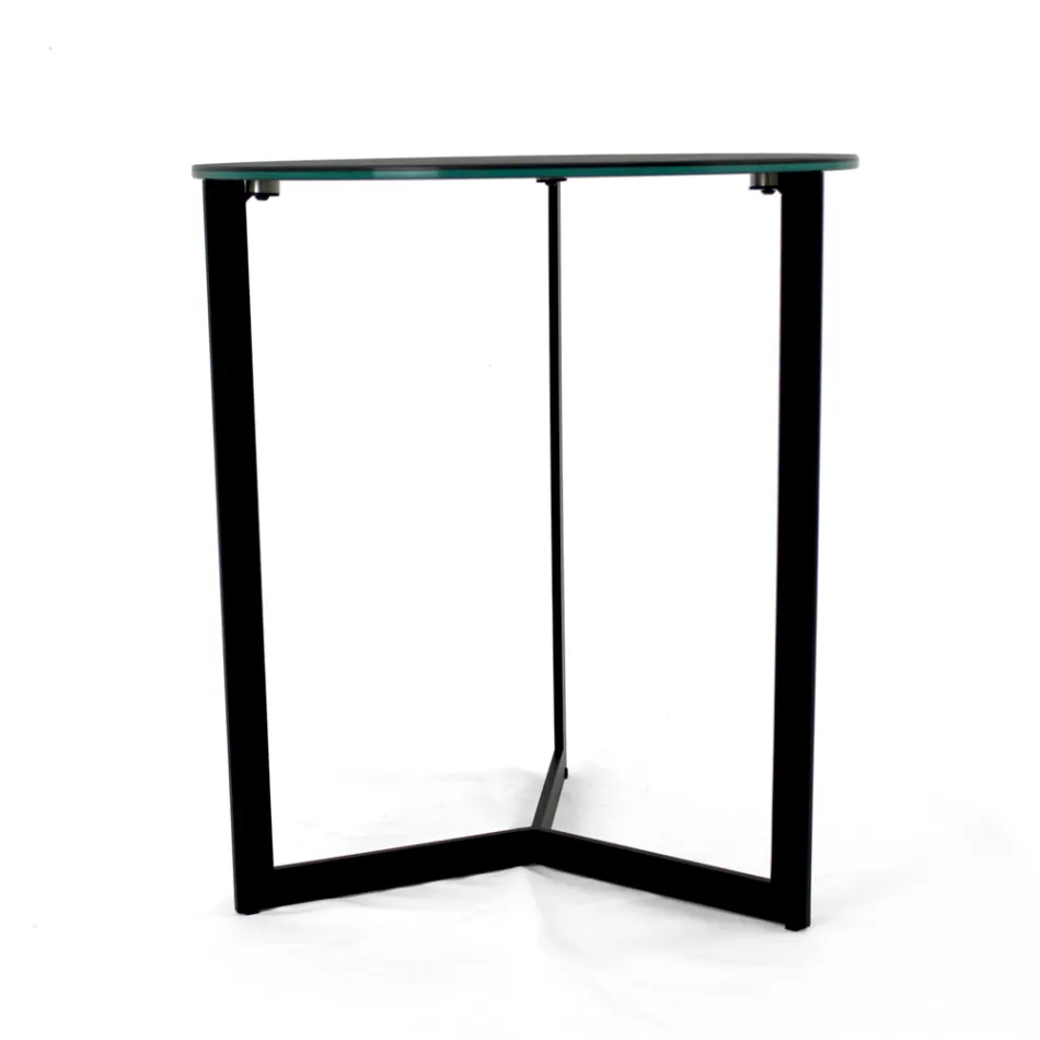 Sofabord i stentøj med stålunderlag Fremstillet i Italien - Aspira Viadurini