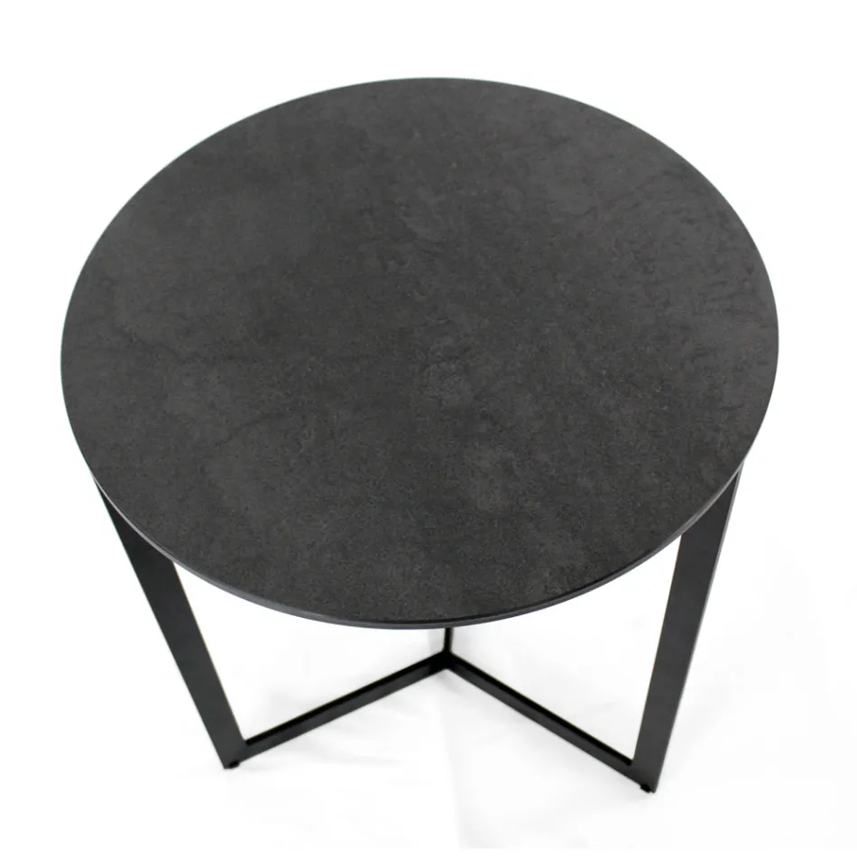 Sofabord i stentøj med stålunderlag Fremstillet i Italien - Aspira Viadurini