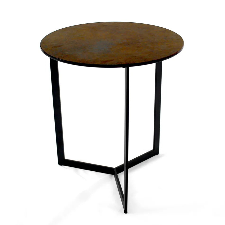 Sofabord i stentøj med stålunderlag Fremstillet i Italien - Aspira Viadurini