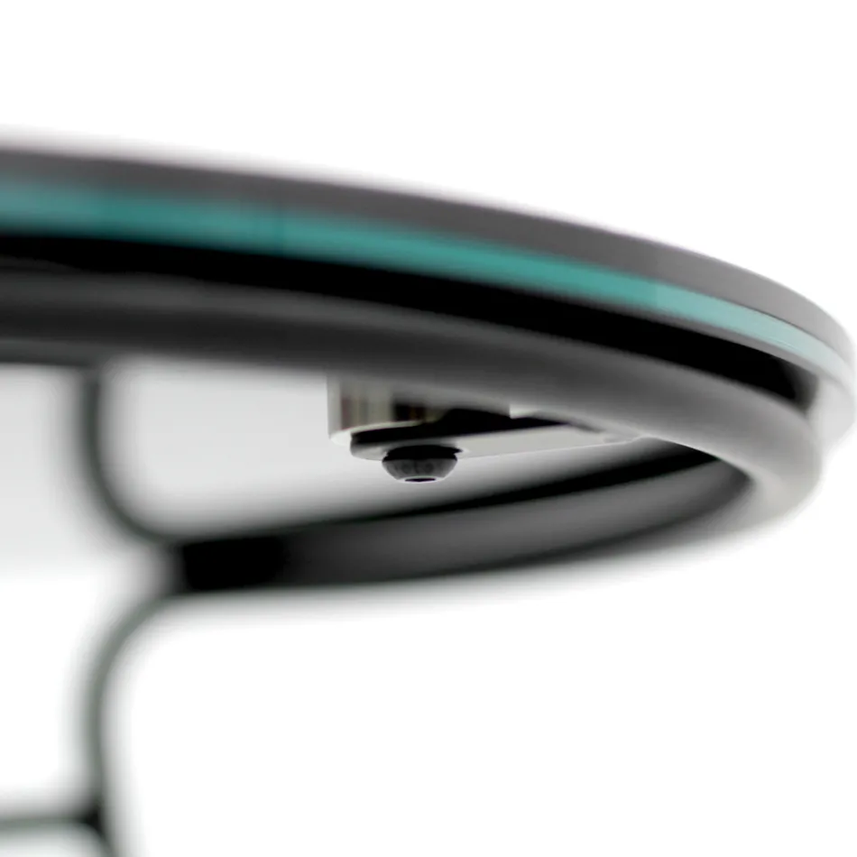 Sofabord i porcelæn Grès og rund base lavet i Italien - Tullia Viadurini