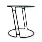 Sofabord i porcelæn Grès og rund base lavet i Italien - Tullia Viadurini