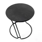 Sofabord i porcelæn Grès og rund base lavet i Italien - Tullia Viadurini