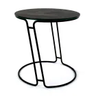 Sofabord i porcelæn Grès og rund base lavet i Italien - Tullia Viadurini