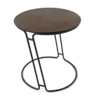 Sofabord i porcelæn Grès og rund base lavet i Italien - Tullia Viadurini