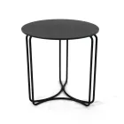 Sofabord i rundt stentøj og fod med 3 halvmåner Made in Italy - Arepa Viadurini