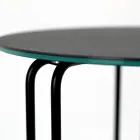 Sofabord i rundt stentøj og fod med 3 halvmåner Made in Italy - Arepa Viadurini