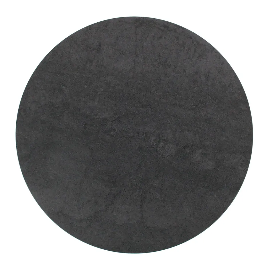 Sofabord i rundt stentøj og fod med 3 halvmåner Made in Italy - Arepa Viadurini