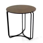 Sofabord i rundt stentøj og fod med 3 halvmåner Made in Italy - Arepa Viadurini