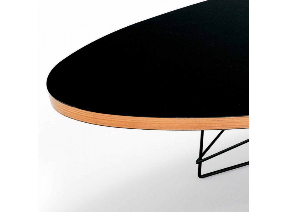 Sofabord i sort laminat og lakeret stål fremstillet i Italien - Persefone Viadurini