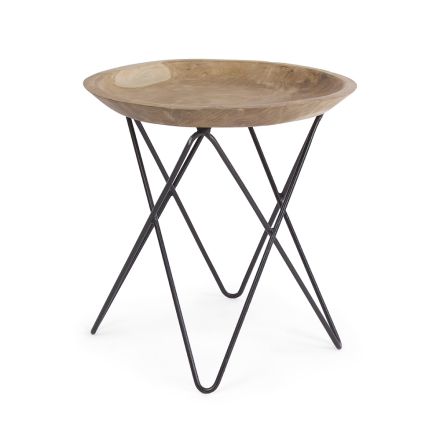 Sofabord i teaktræ og stål Industrielt design - Stiletto Viadurini