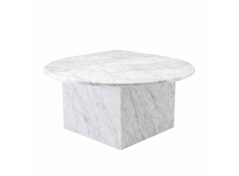 Sofabord i hvidt Carrara marmorformat på 3 stykker - Marsala Viadurini